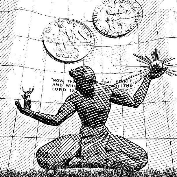 612x612 spirit of detroit drawing - Spirit Of Detroit Drawing