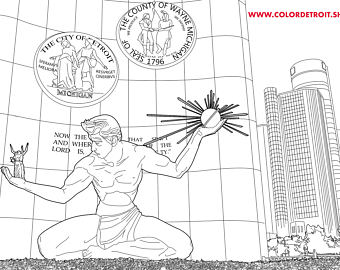 340x270 colordetroit spirit of detroit coloring - Spirit Of Detroit Drawing