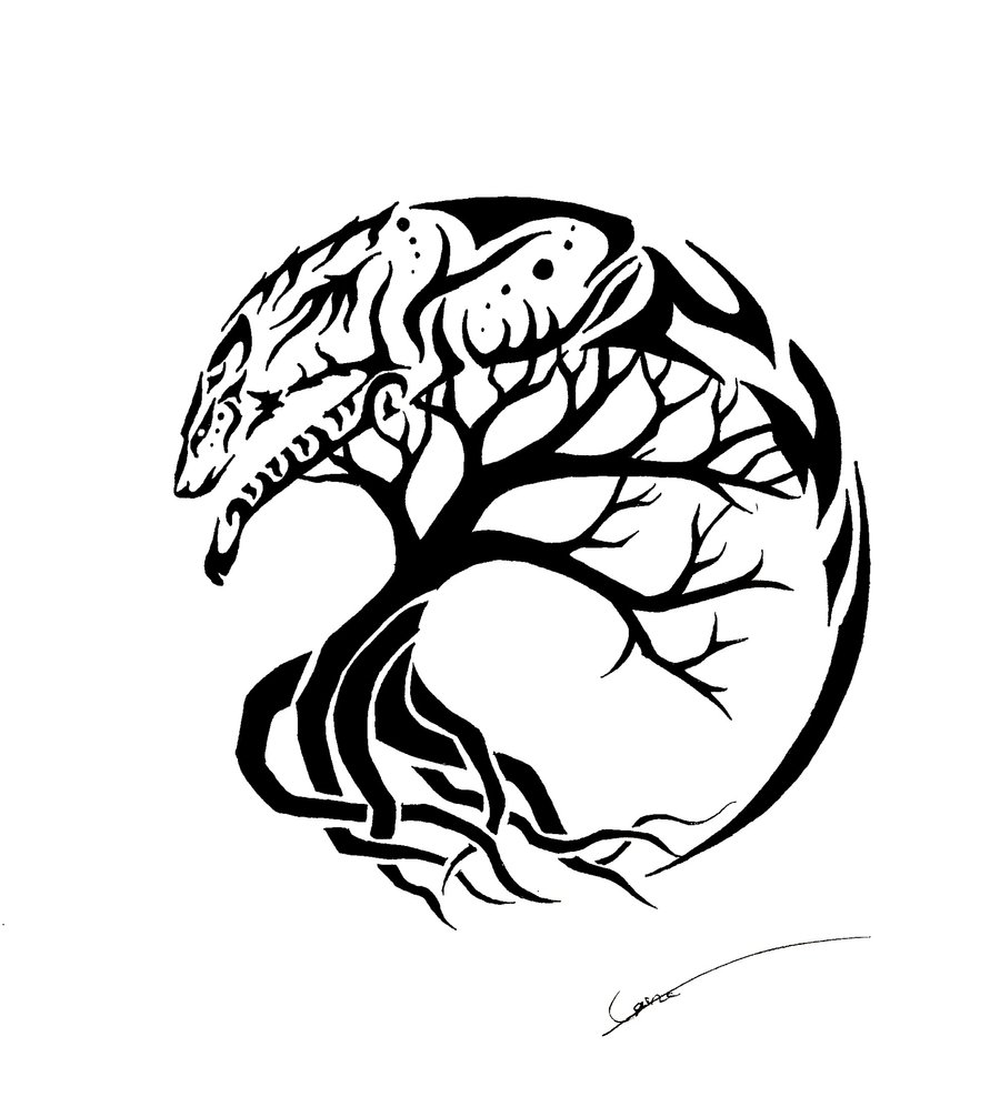 900x1006 Spirit Wolf And Tree Of Life Tattoo Designs Tattoo Ideas - Spirit Wolf Drawing