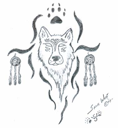 380x412 Tribal Wolf Tattoo - Spirit Wolf Drawing