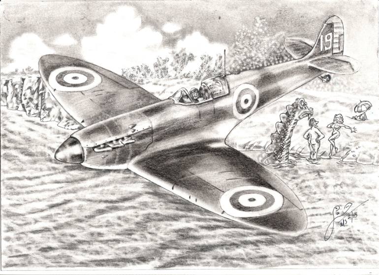 770x559 saucy spitfire drawing - Spitfire Drawing