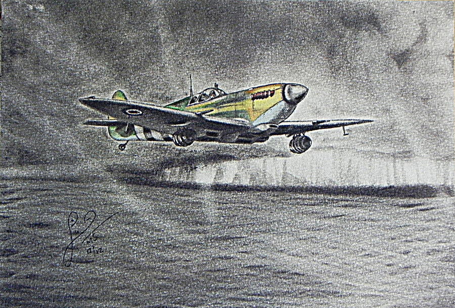 900x609 spitfire and beer drawing - Spitfire Drawing