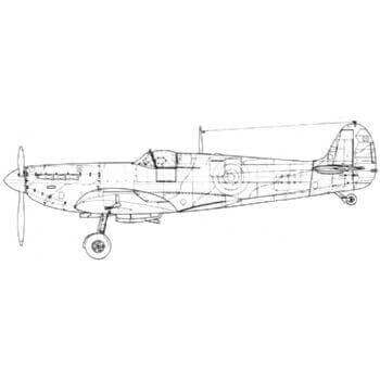 350x350 spitfire line drawing - Spitfire Drawing