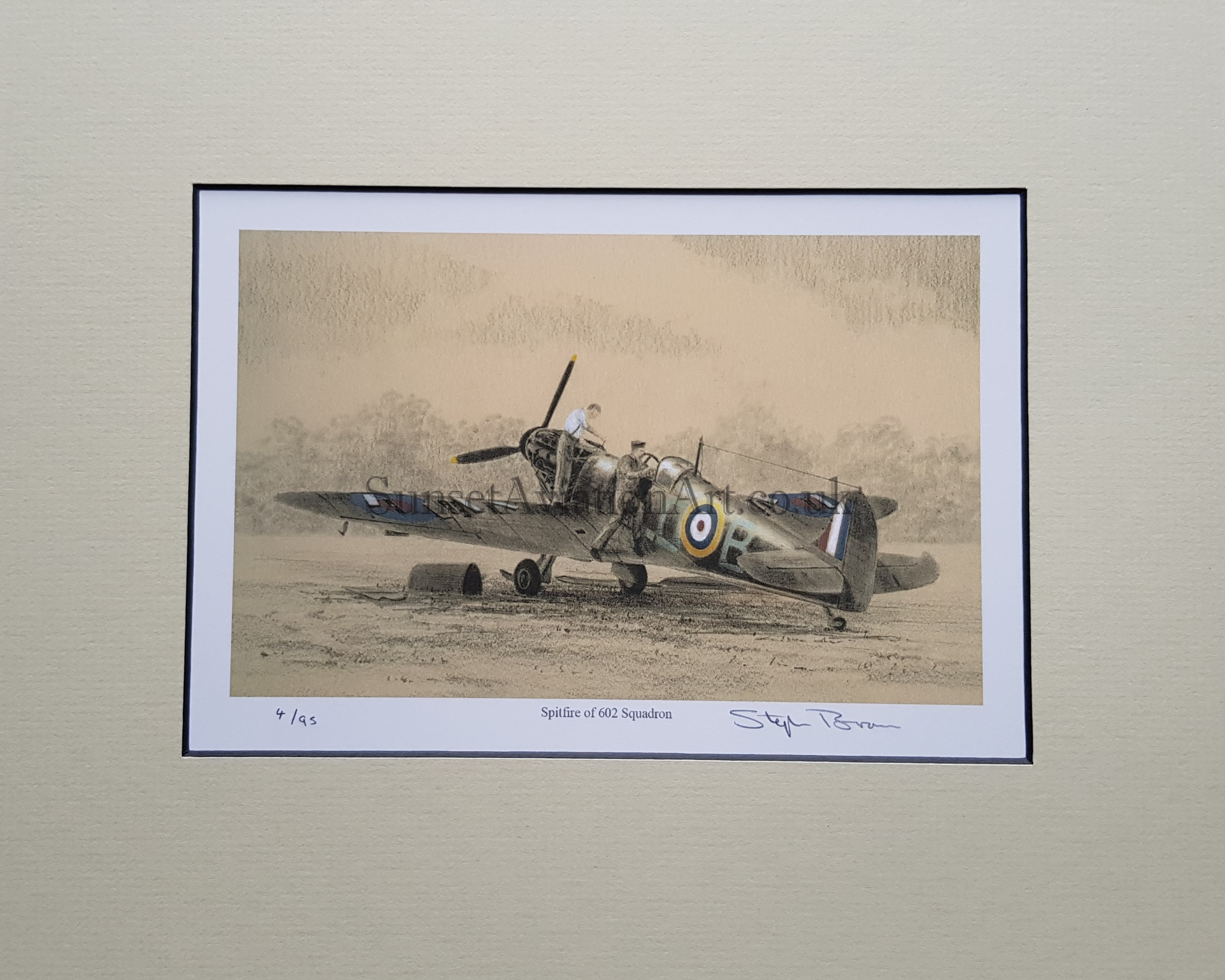 2960x2369 spitfire of squadron pencil drawing stephen brown aviation artist - Spitfire Drawing