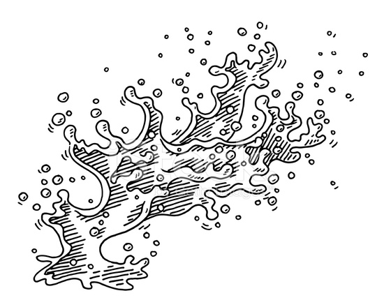 550x440 water splash action drawing stock vector - Splash Drawing