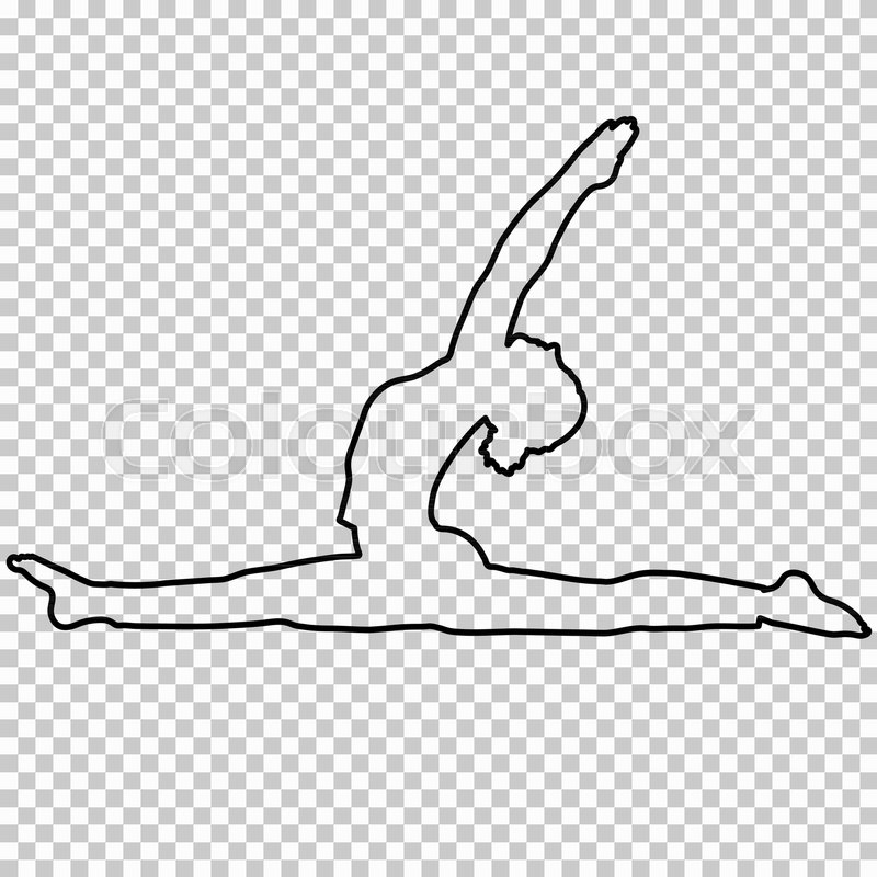 800x800 Outline Figure Woman Doing Stretching Stock Vector Colourbox - Split Drawing