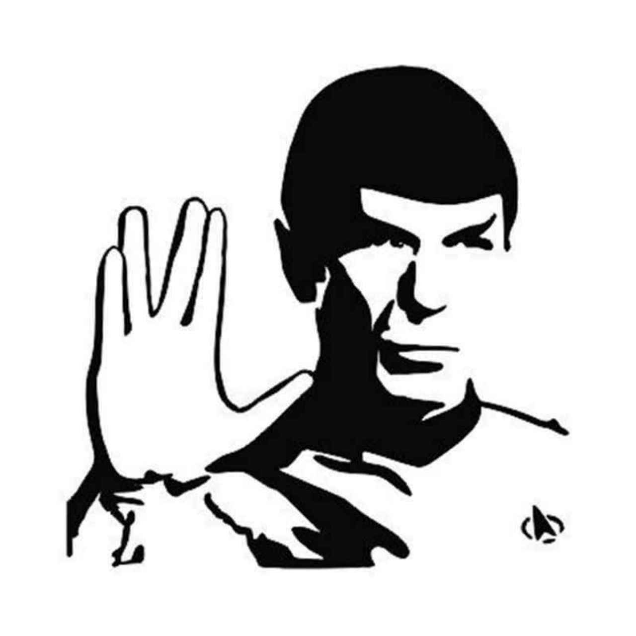 1280x1280 Star Trek Spock Decal Sticker - Spock Drawing