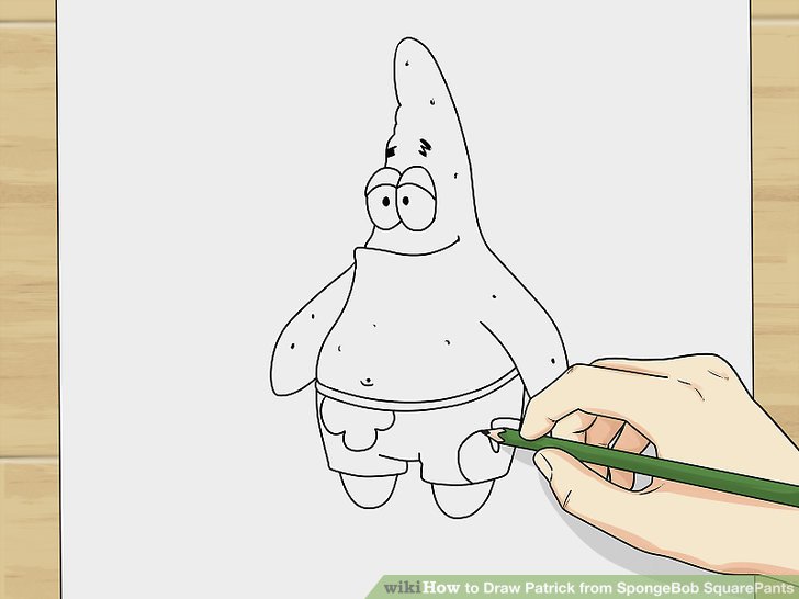 728x546 how to draw patrick from spongebob squarepants steps - Spongebob And Patrick Drawing