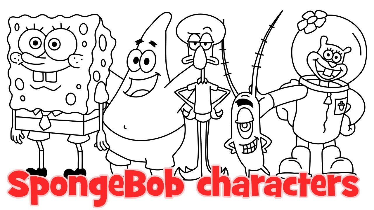 1280x720 How To Draw Spongebob Characters - Spongebob And Patrick Drawing