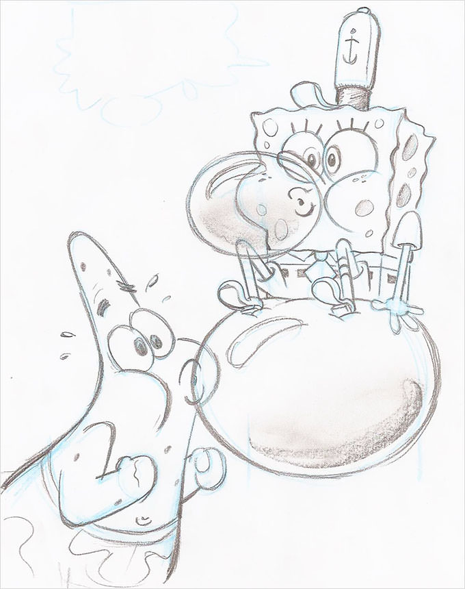 680x860 Bubble Drawing Patrick For Free Download - Spongebob And Patrick Drawing