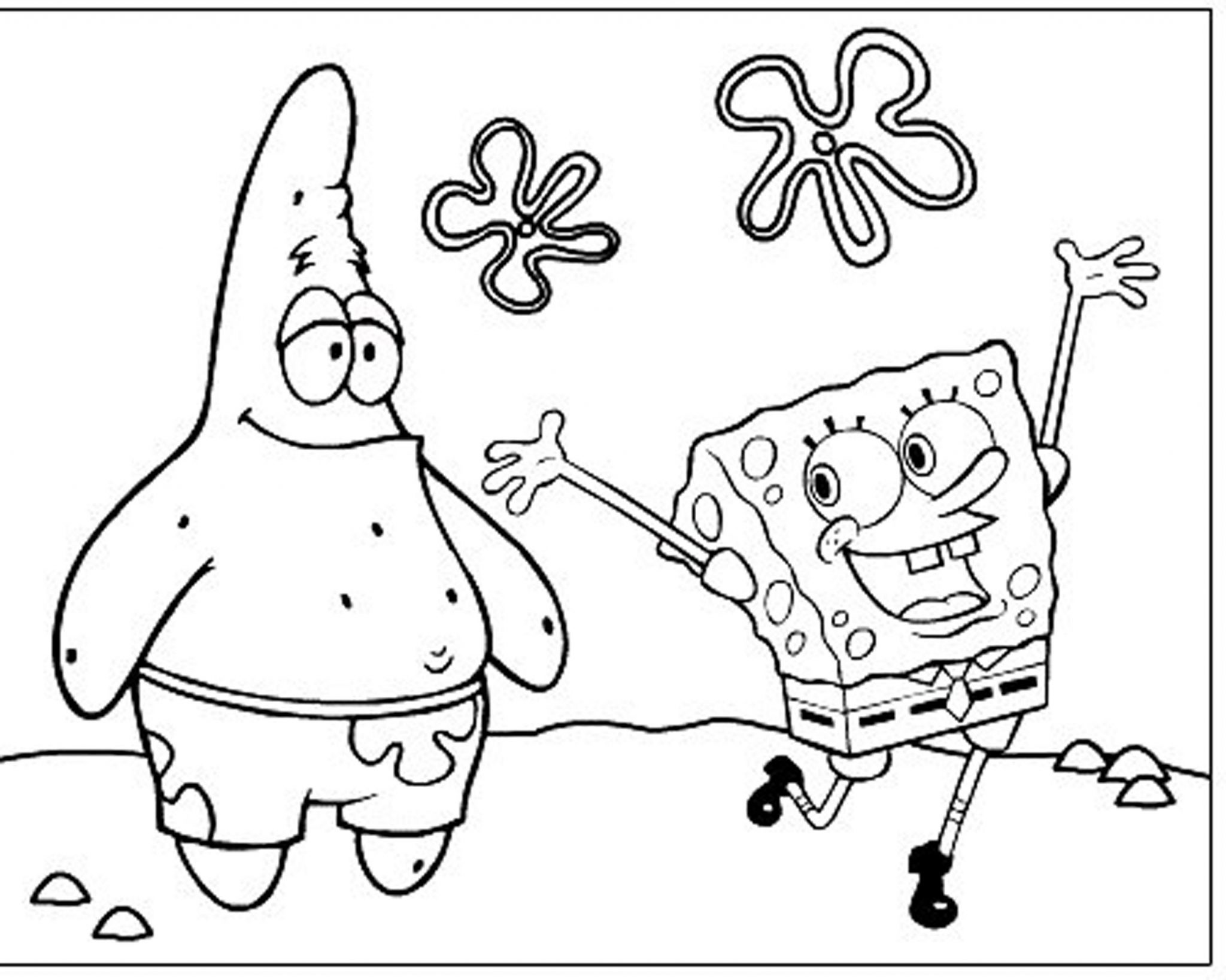 2048x1637 Spongebob And Patrick Coloring Pages Printable Coloring - Spongebob And Patrick Drawing