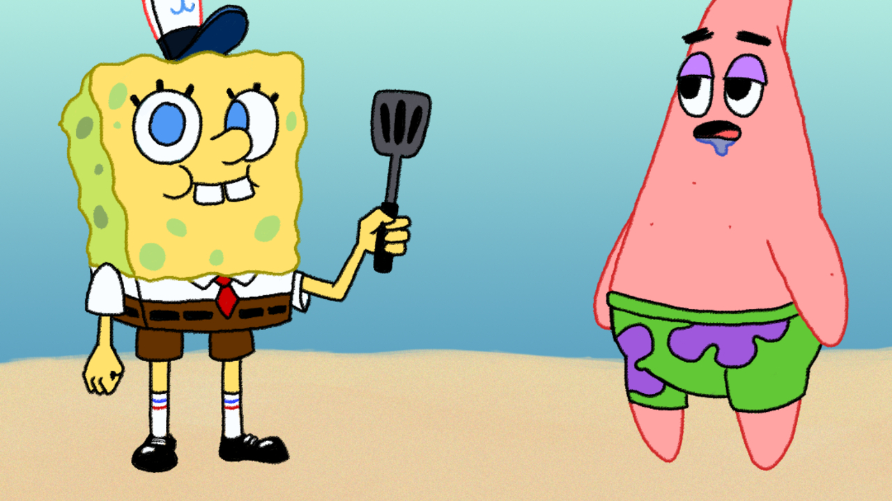 1280x720 Spongebob Cartoon Drawing And Spongebob Cartoon Drawing Draw - Spongebob And Patrick Drawing