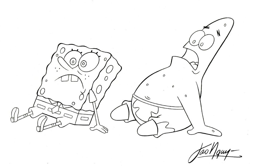 1070x700 Artstation - Spongebob And Patrick Drawing