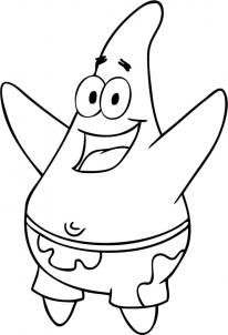 206x302 how to draw patrick star from spongebob squarepants - Spongebob And Patrick Drawing