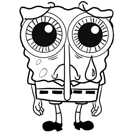 450x450 how to draw depressed and crying spongebob squarepants drawing - Spongebob Cartoon Drawing