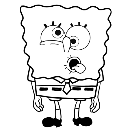 450x450 how to draw silly crazy spongebob squarepants step - Spongebob Cartoon Drawing