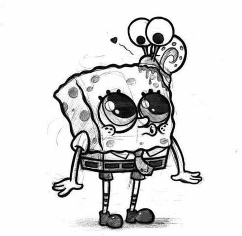 500x487 Create Meme Spongebob And Gary - Spongebob Cartoon Drawing