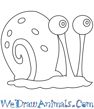 300x350 how to draw gary the snail from spongebob squarepants - Spongebob Characters Drawings