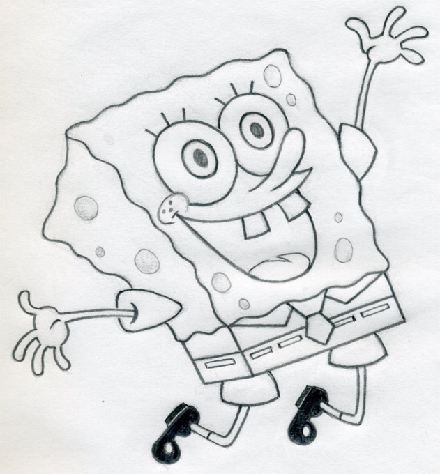 631x680 spongebob drawings let s draw sweet sardinia spongebob drawing - Spongebob Characters Drawings