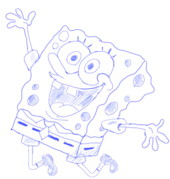 350x367 How To Draw Spongebob - Spongebob Drawing