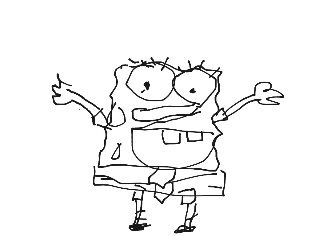 1024x768 How To Draw Spongebob Squarepants Art, Drawing Showme - Spongebob Drawing