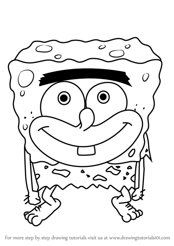 567x800 Learn How To Draw Spongegar From Spongebob Squarepants - Spongebob Drawing