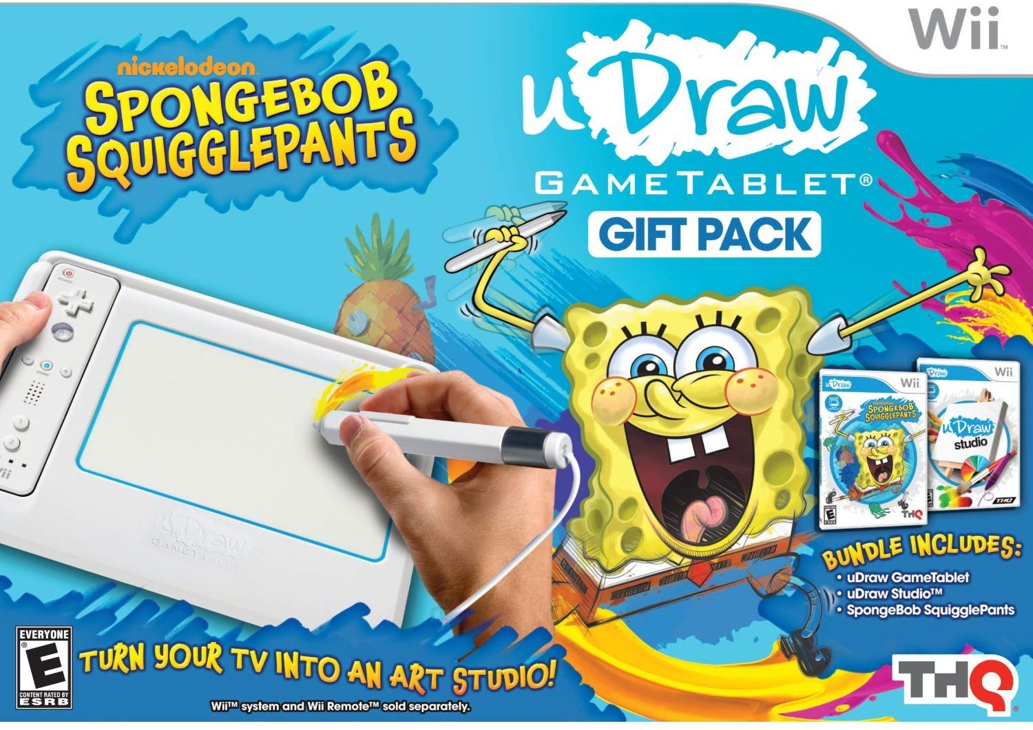 1500x1061 Udraw Game Tablet With Spongebob Squigglepants - Spongebob Drawing Games