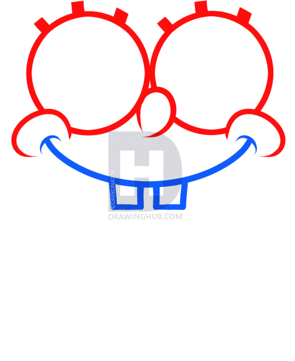 589x720 How To Draw A Spongebob Easy How To Draw Spongebob Easy Step - Spongebob Drawing Step By Step