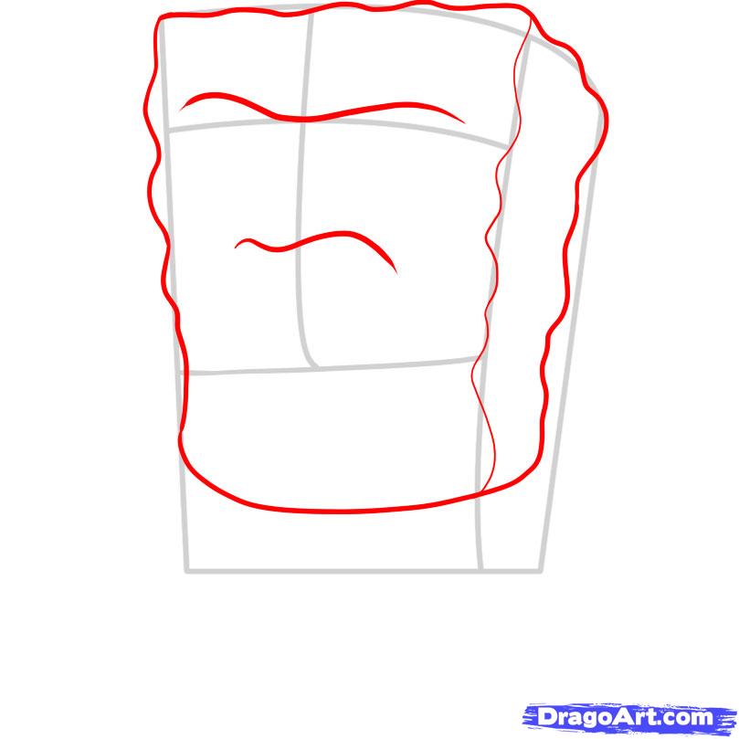 809x809 How To Draw Gangster Spongebob, Step - Spongebob Drawing Step By Step