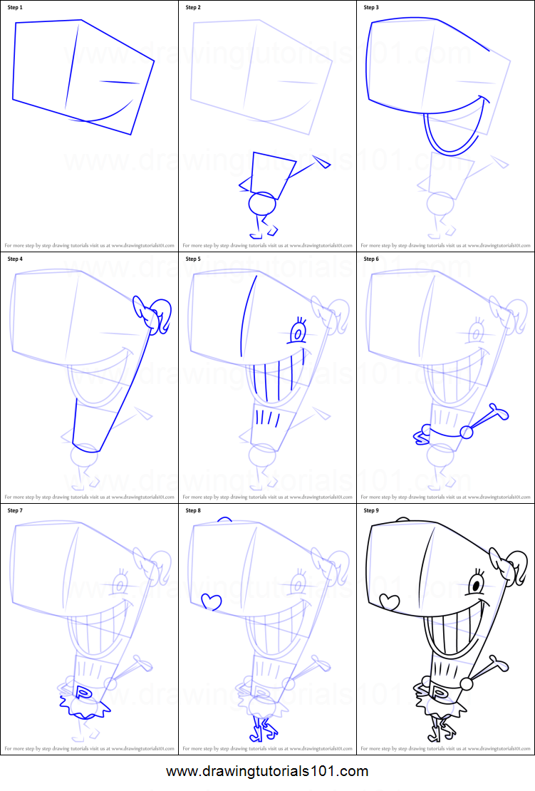 751x1110 How To Draw Pearl Krabs From Spongebob Squarepants Printable Step - Spongebob Drawing Step By Step