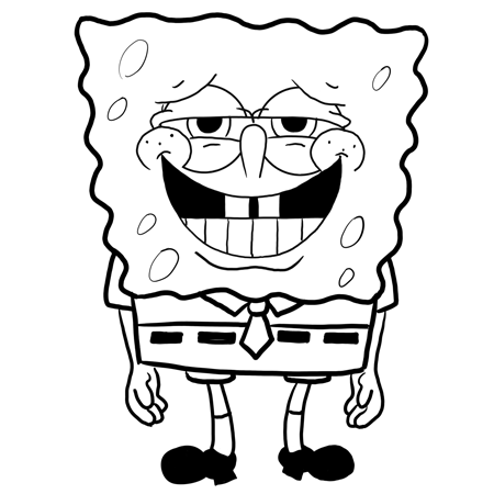 450x450 how to draw embarrassed spongebob squarepants step - Spongebob Squarepants Drawing
