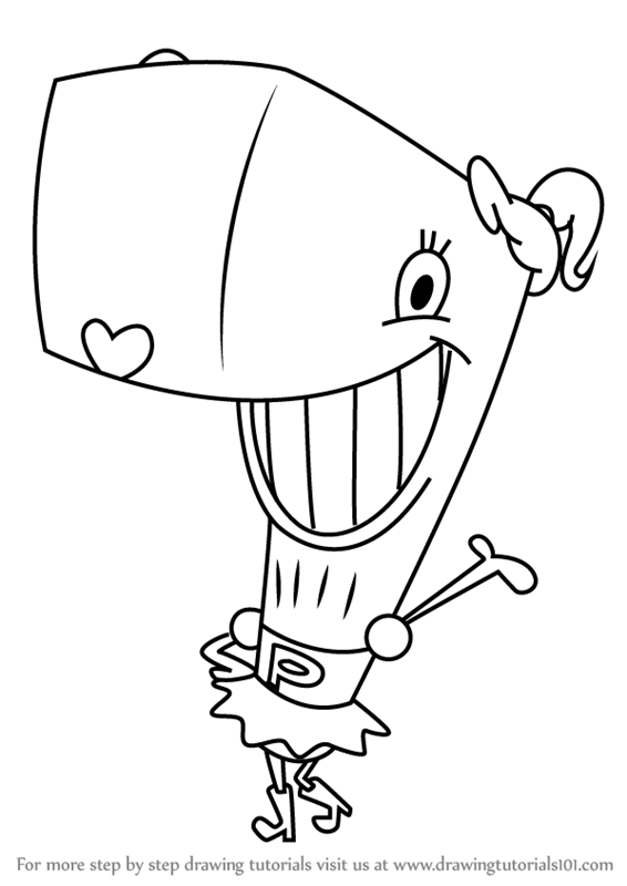 566x800 learn how to draw pearl krabs from spongebob squarepants - Spongebob Squarepants Drawing