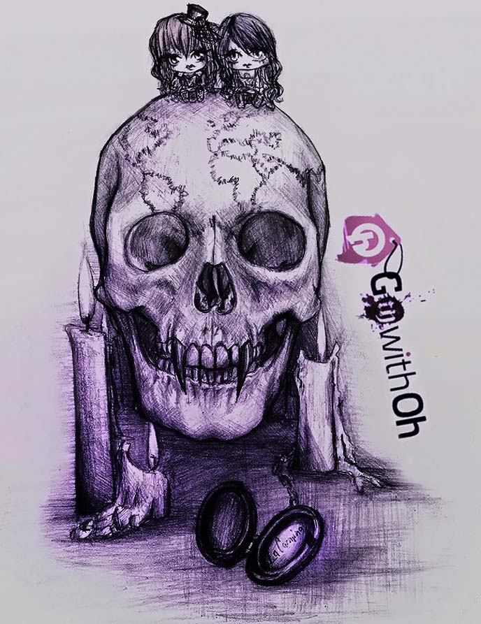 688x893 Spooky, Cute, Gothic, Halloween Art Drawings! Winners Of Goth - Spooky Drawings