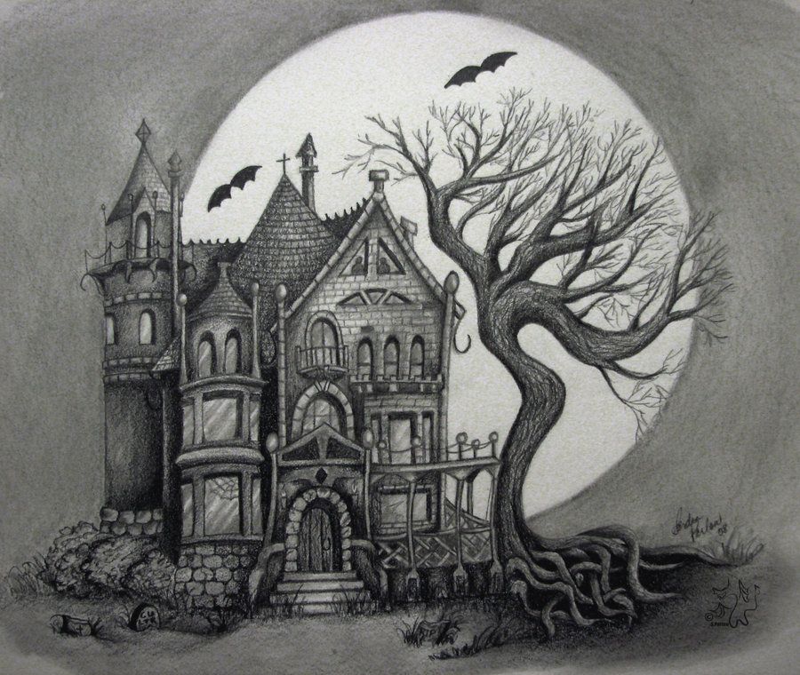 Spooky House Drawing