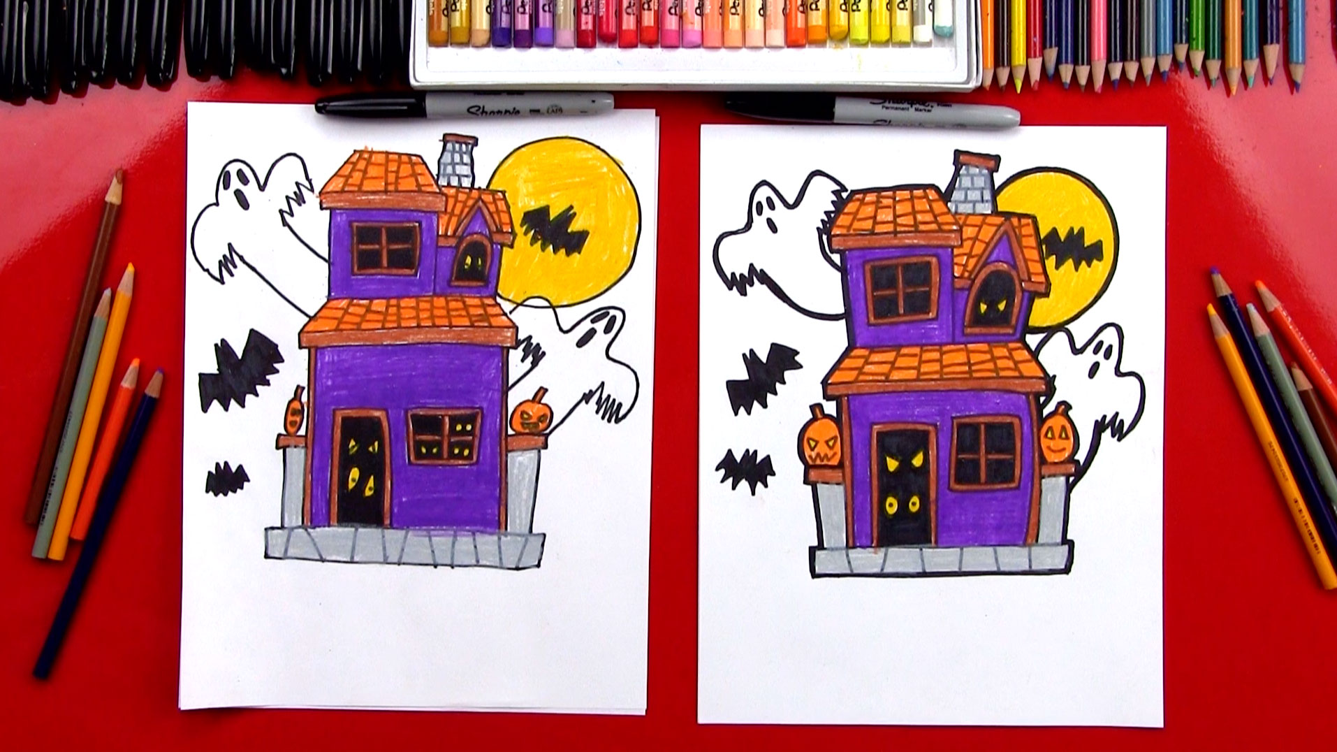 1914x1076 How To Draw A Haunted House - Spooky House Drawing