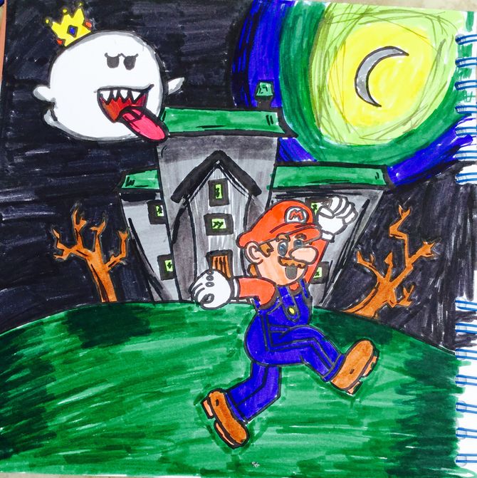 670x671 How To Draw A Haunted House Steps - Spooky House Drawing