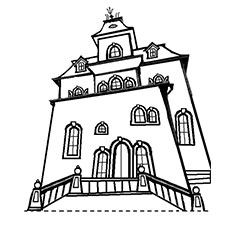 230x230 Top Free Printable Haunted House Coloring Pages Online - Spooky House Drawing