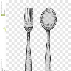 300x300 fork spoon hand drawing vector illustration arenawp - Spoon And Fork Drawing