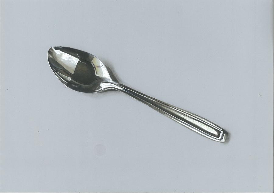 900x636 realistic drawing of spoon painting - Spoon Drawing