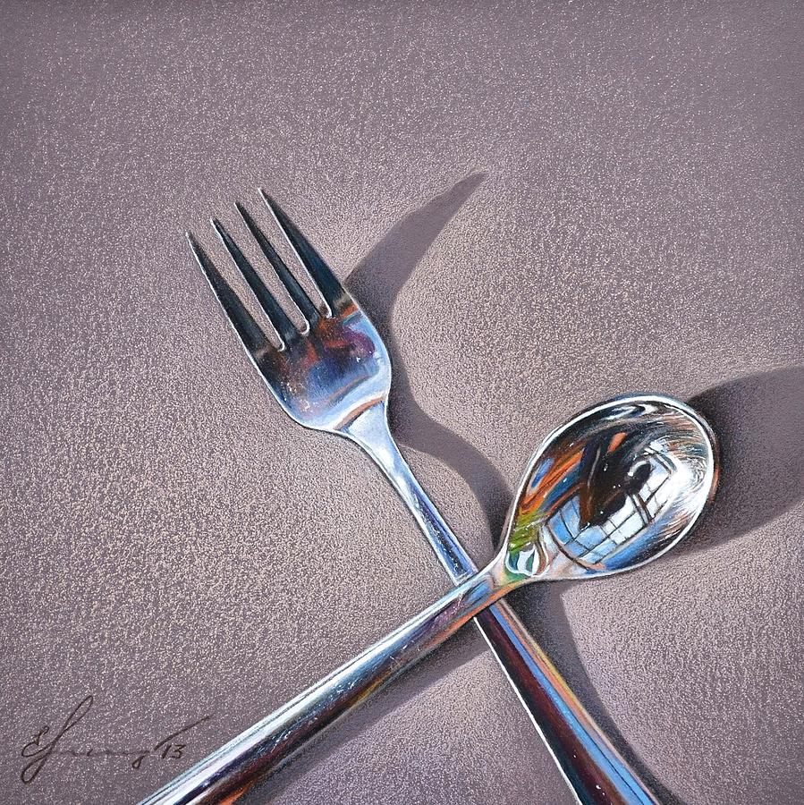 899x900 spoon and fork drawing - Spoon Drawing