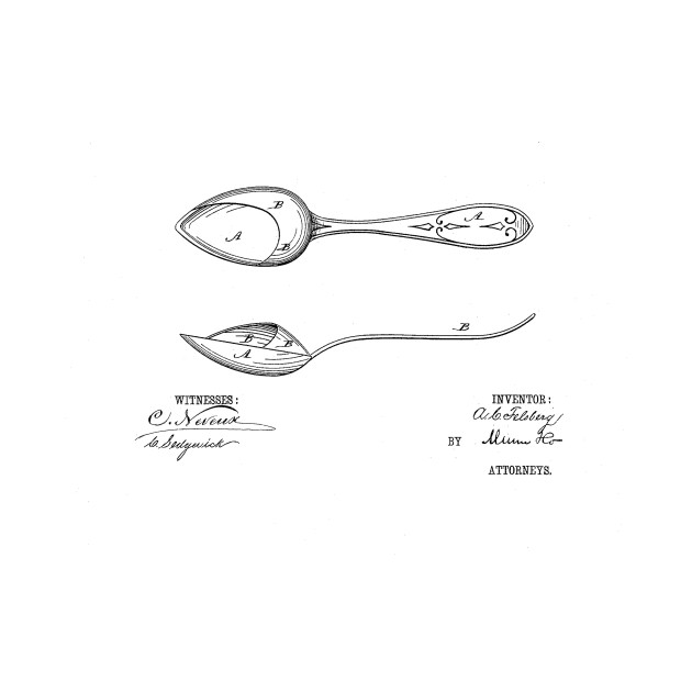 630x630 spoon vintage patent drawing - Spoon Drawing