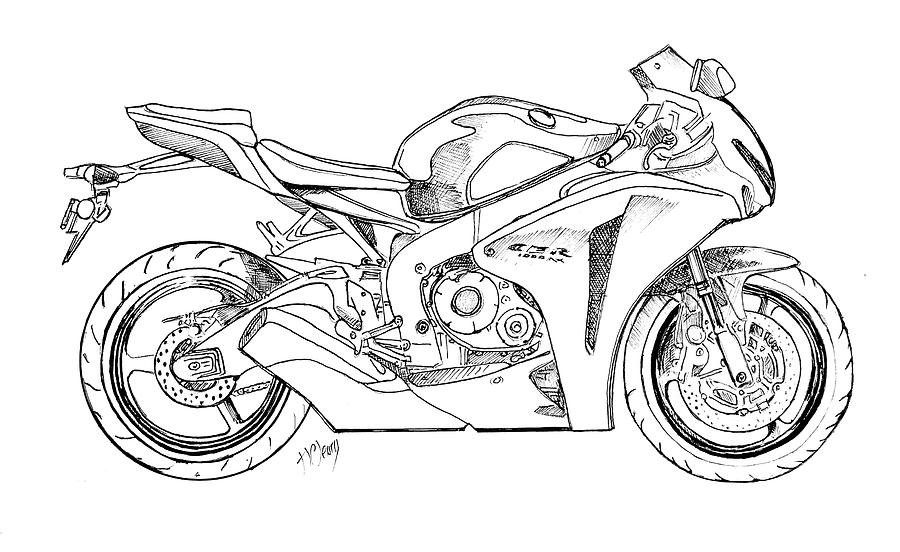 900x552 atv drawing street bike for free download - Sport Bike Drawing