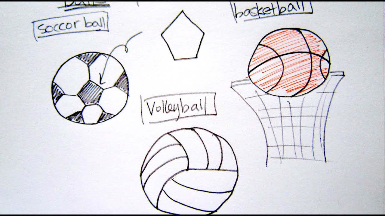 1280x720 how to draw sport balls - Sports Balls Drawings