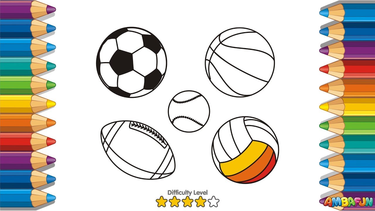 1280x720 how to draw a sport balls drawing volleyball, basketball, soccer - Sports Balls Drawings