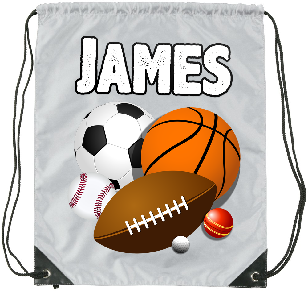 1000x943 sports balls with personalised name draw string sports bag - Sports Balls Drawings