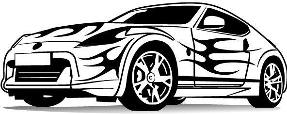 592x235 sports car free vector download - Sports Car Drawing