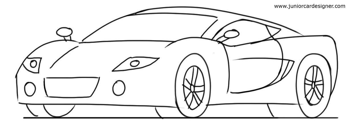 Sports Car Drawing at PaintingValley.com | Explore collection of Sports ...