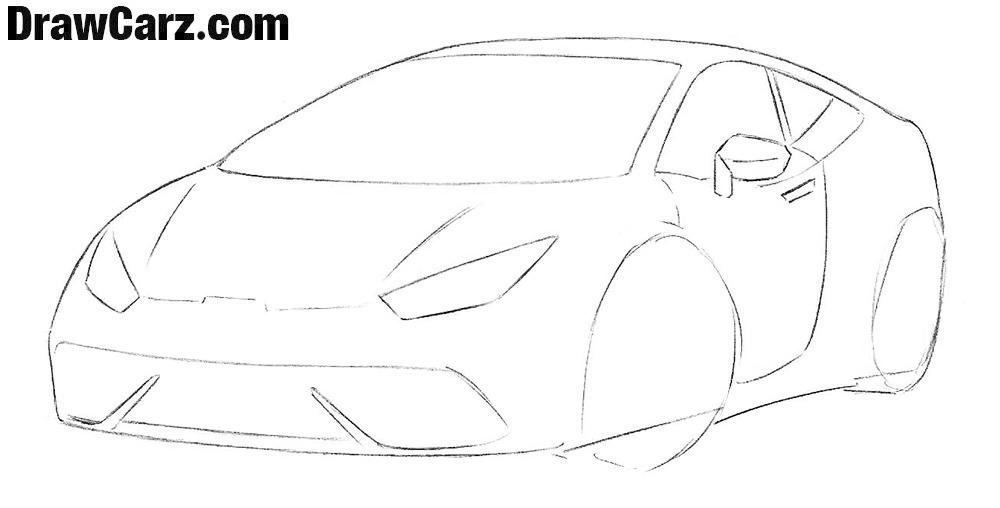1000x508 how to draw a sports car for beginners drawcarz - Sports Car Drawing Easy