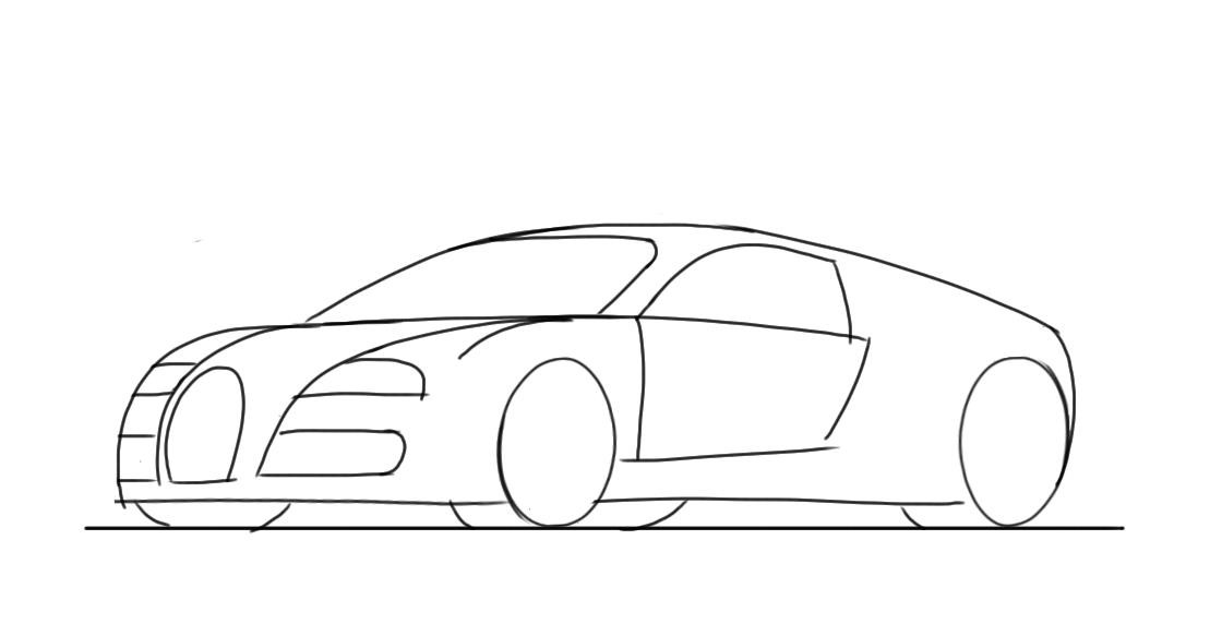 1109x583 how to draw a sports car collection of sports car drawing - Sports Car Drawing Outline