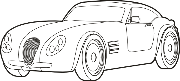 600x272 Outline Sportscar Clip Art - Sports Car Drawing Outline